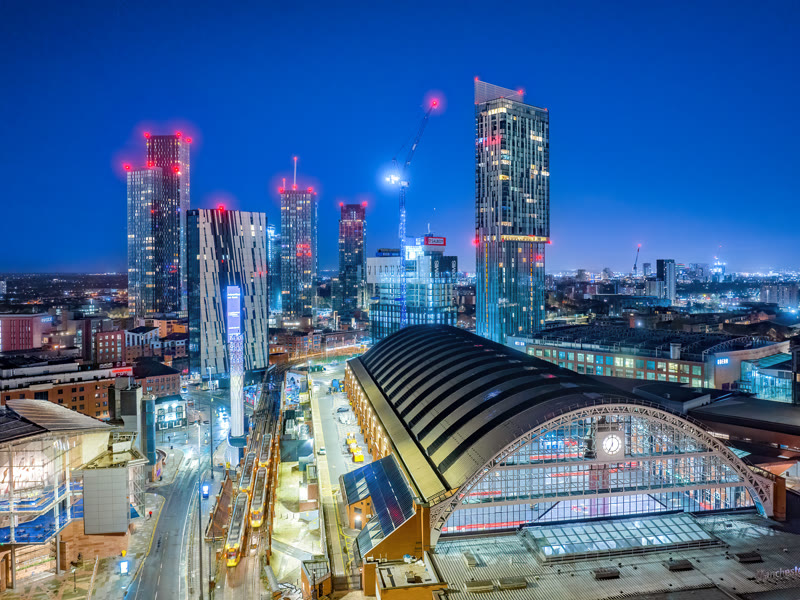 Manchester skyline at night - mega-programme delivery